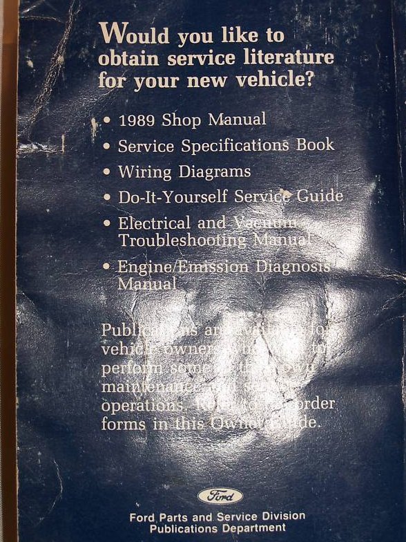 Image 3 of 1989 Mercury Grand Marquis Owner Guide, Operating Guide