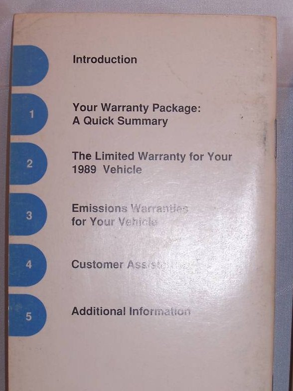 Image 4 of 1989 Mercury Grand Marquis Owner Guide, Operating Guide