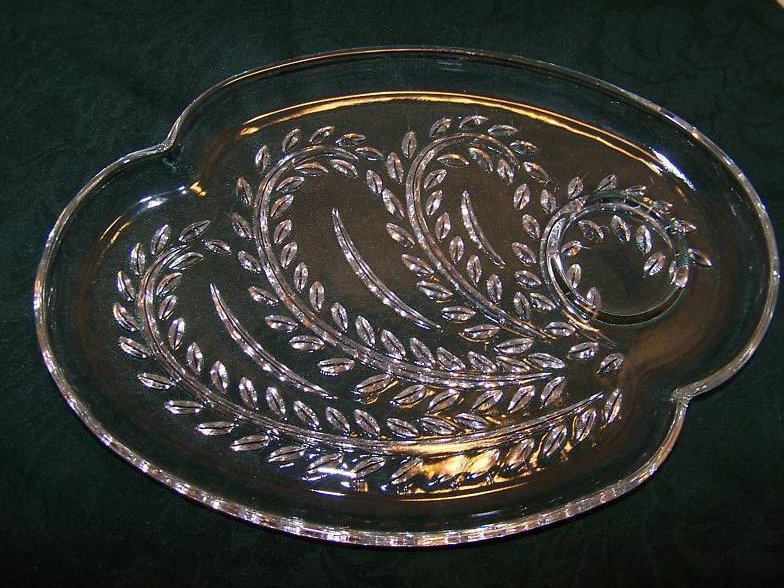 Image 1 of Snack Plate, Teacup, Federal Glass, Homestead Leaf Pattern