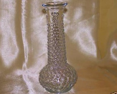 Clear Glass E O Brody Hobnail Round Vase