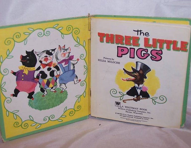 Image 2 of Three Little Pigs, First Ed, Rand McNally Elf and Whitman Book