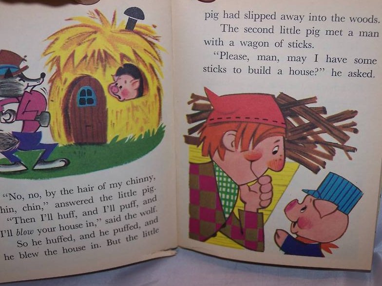 Image 5 of Three Little Pigs, First Ed, Rand McNally Elf and Whitman Book