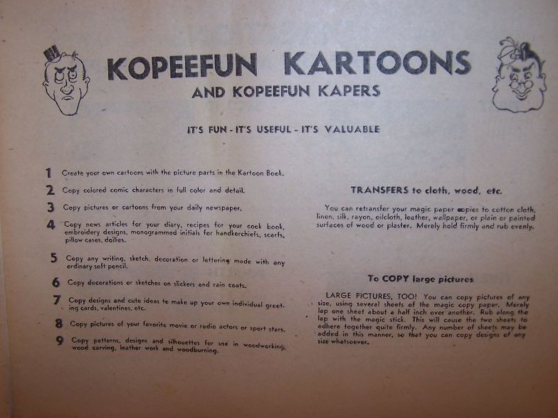 Image 3 of Kopeefun Magic Copy Book Copies Cartoons, Pictures 1940