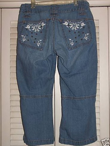 Image 0 of Express Womens Size 8 Capris with Embroidery and Brads