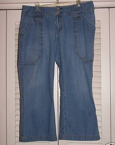 Image 2 of Express Womens Size 8 Capris with Embroidery and Brads