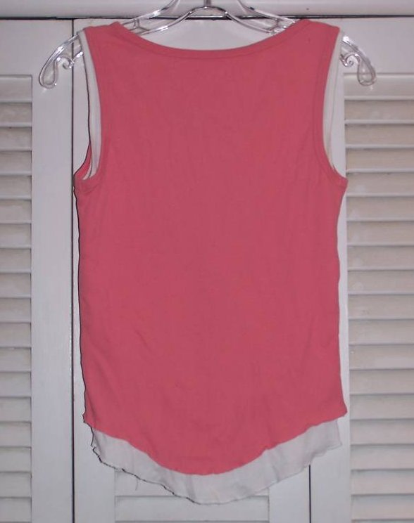 Image 1 of Juniors XS GH Bass & Co Pink, White Layered Tank Shirt