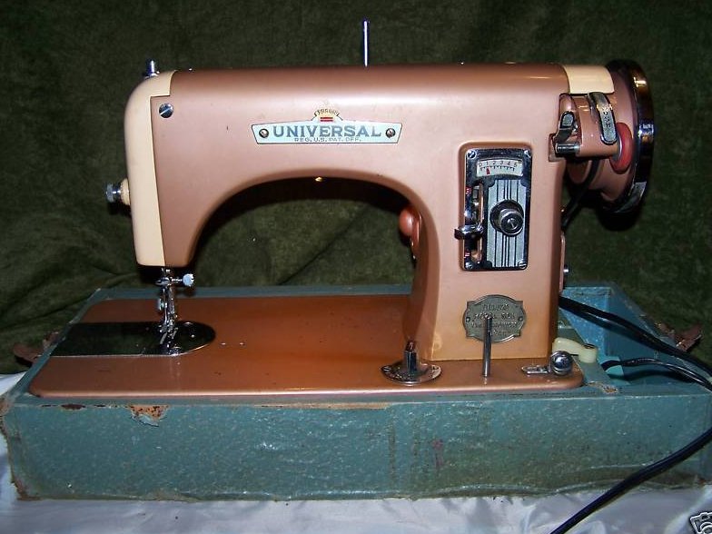 Universal Deluxe Model SDL Sewing Machine, Copper Color