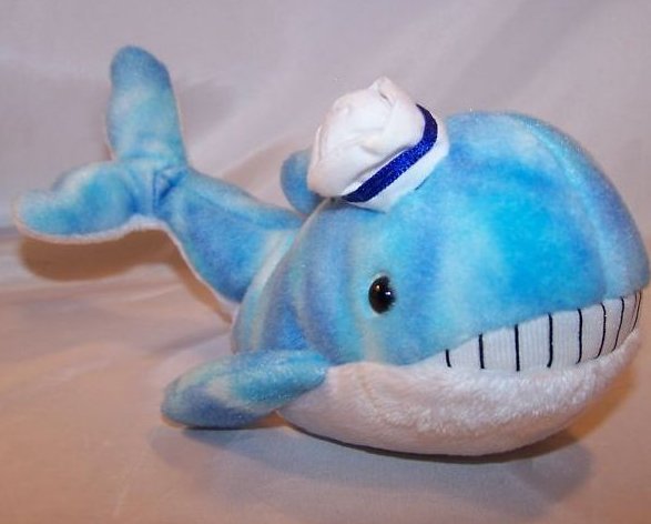 Image 2 of Ty Captain Whale Beanie Baby Stuffed Plush w 2 Books