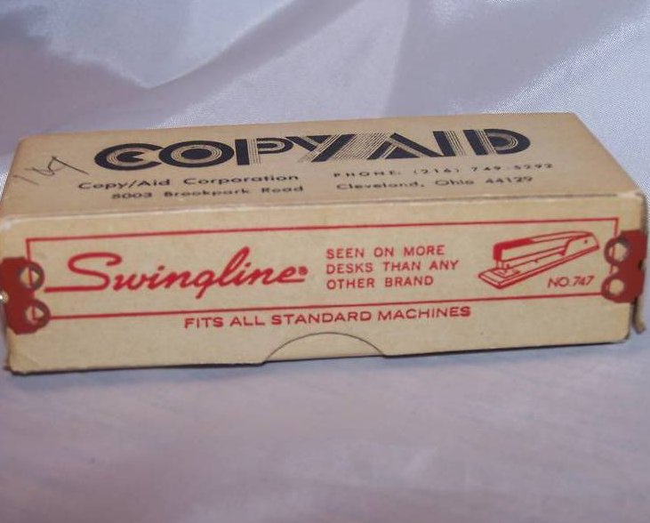 Image 1 of Swingline Staple Box, Copy Aid, Cardboard, Metal, Vintage