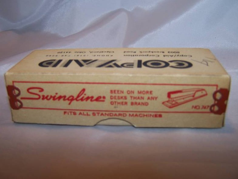 Image 2 of Swingline Staple Box, Copy Aid, Cardboard, Metal, Vintage