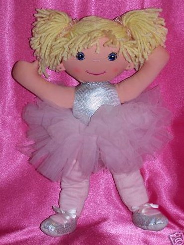 Image 0 of Ballerina Doll Silver Top Pink Tutu Soft Plush Stuffed 