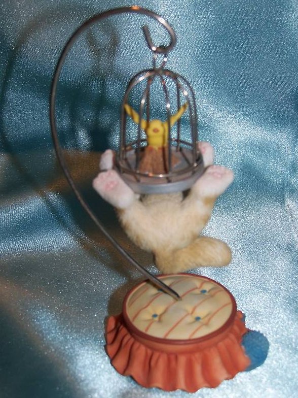 Image 1 of Hungry Kitten Cat and Bird by Priscilla Hillman, Enesco