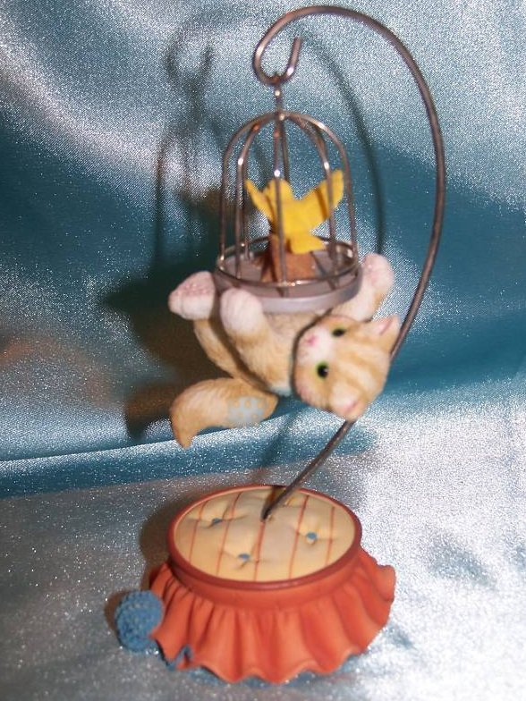 Image 4 of Hungry Kitten Cat and Bird by Priscilla Hillman, Enesco