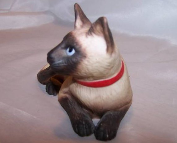 Image 3 of Siamese Cat Kitten Kitty w Red Bow Figurine, Schmid