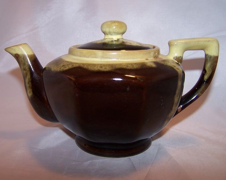 Image 0 of Brown Glaze w Green Dripwear Teapot, Tea Pot