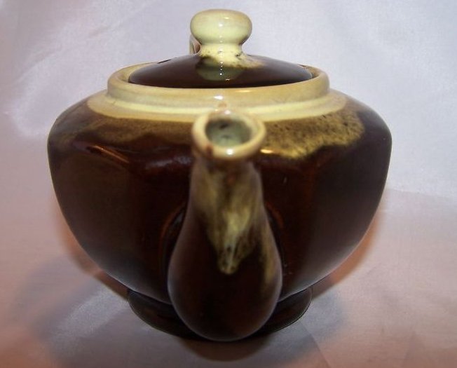 Image 3 of Brown Glaze w Green Dripwear Teapot, Tea Pot