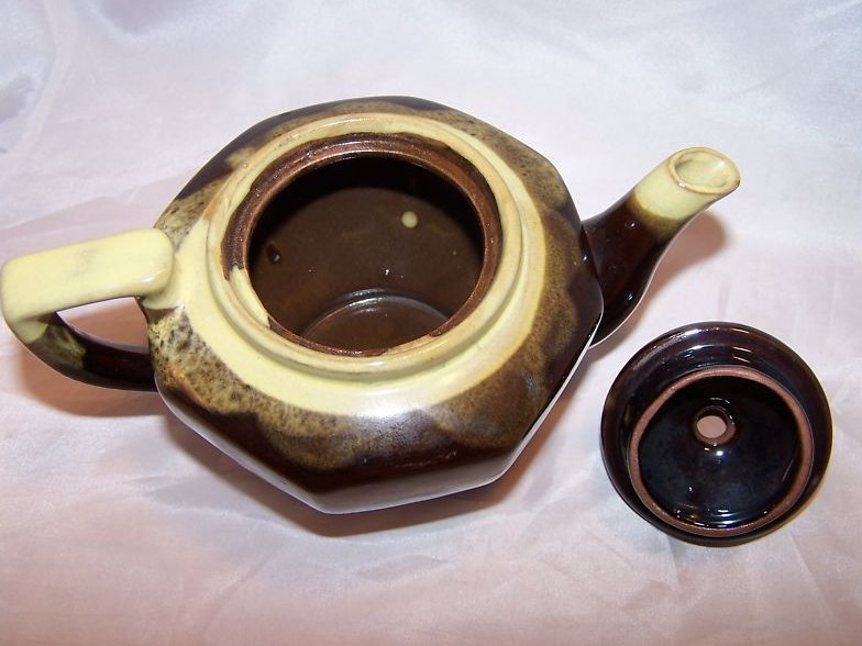 Image 4 of Brown Glaze w Green Dripwear Teapot, Tea Pot