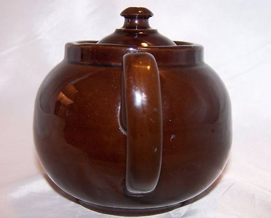 Image 1 of 2 C Dark Brown Teapot, Tea Pot w Knobbed Lid, England