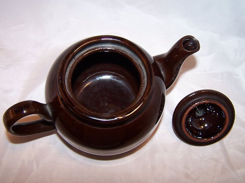 Image 5 of 2 C Dark Brown Teapot, Tea Pot w Knobbed Lid, England