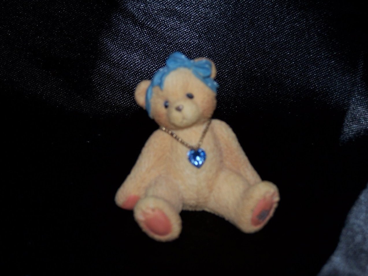 Cherished Teddies with Blue Rhinestone, Hair Bow