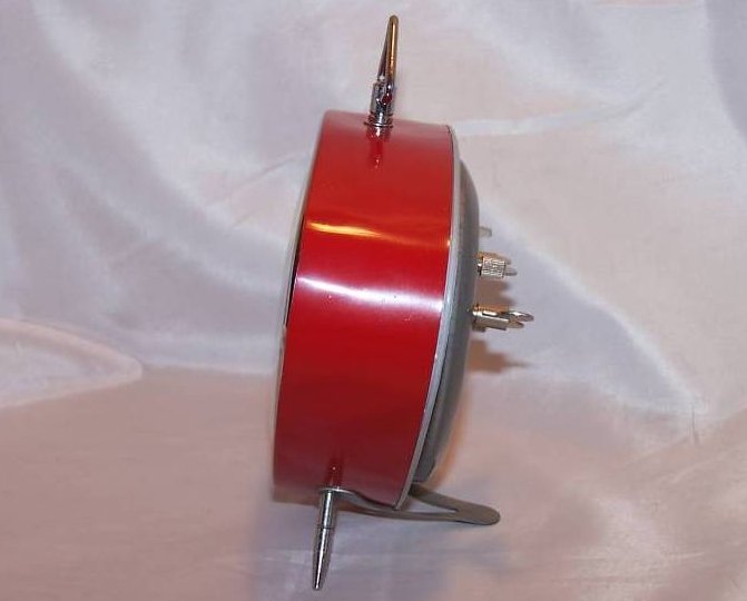 Image 1 of Retro Fossil Key Wound, Red Alarm Clock