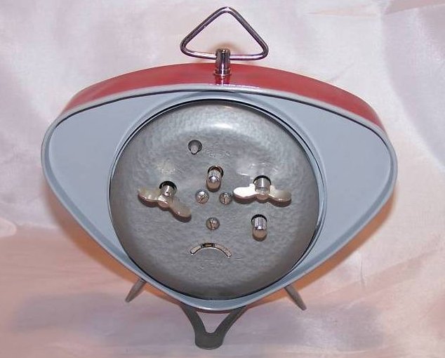 Image 2 of Retro Fossil Key Wound, Red Alarm Clock