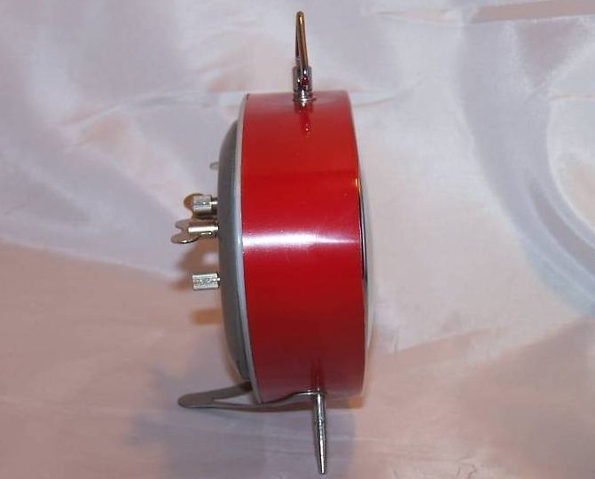 Image 3 of Retro Fossil Key Wound, Red Alarm Clock
