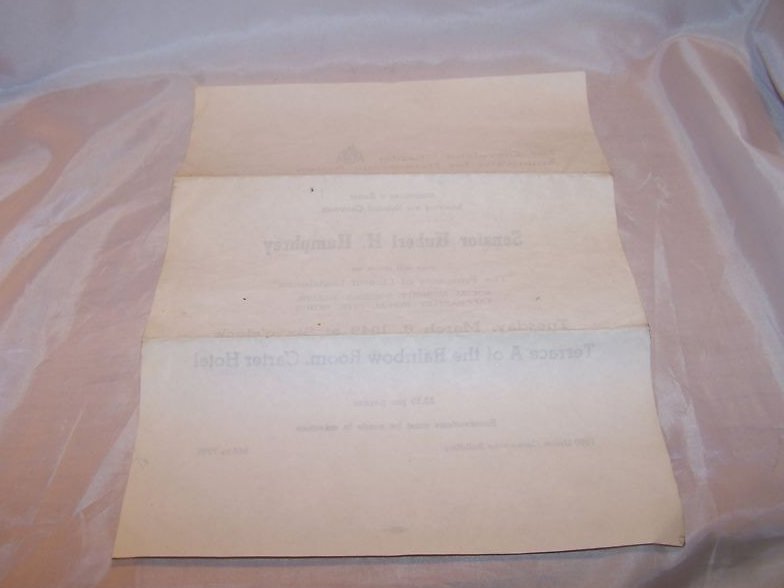 Image 3 of Hubert Humphrey Flyer for Cleveland ADA Dinner, 1949