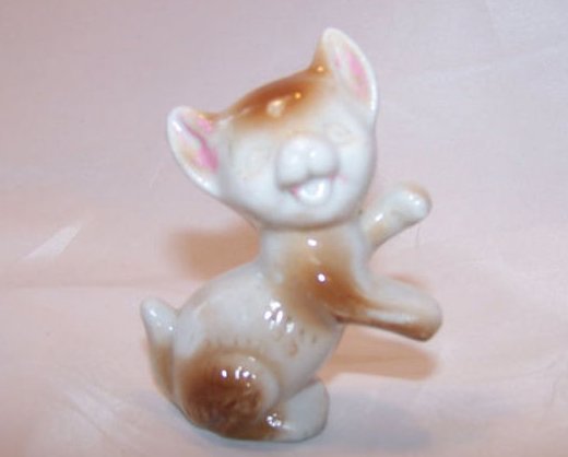 Kitten Kitty Cat, Brown and White, Vintage Japan Japanese