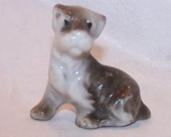 Dog Puppy, White and Gray, Vintage Japan Japanese