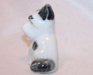 Image 1 of Scottie Dog Puppy, White and Black, Vintage Japan Japanese