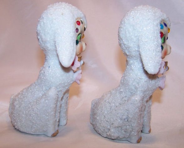 Image 3 of Sugar Lamb Sheep Pair w Rhinestones, Japan Japanese