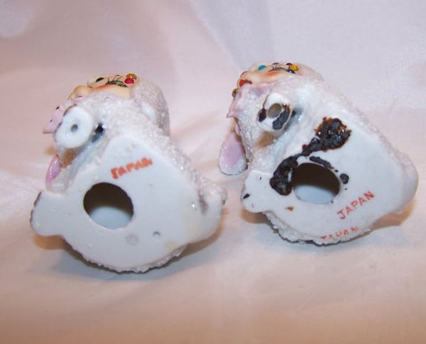 Image 4 of Sugar Lamb Sheep Pair w Rhinestones, Japan Japanese