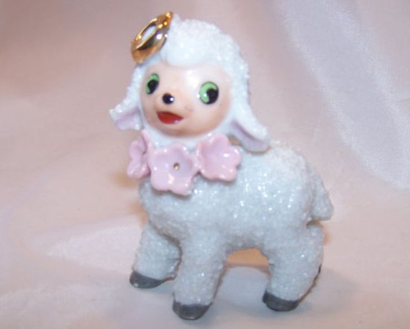 Sugar Lamb, Sheep w Flowers and Halo, Japan Japanese