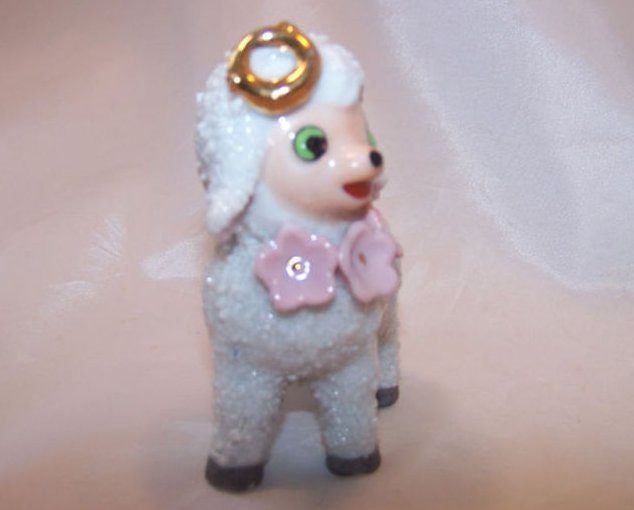 Image 3 of Sugar Lamb, Sheep w Flowers and Halo, Japan Japanese