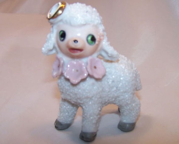 Image 4 of Sugar Lamb, Sheep w Flowers and Halo, Japan Japanese