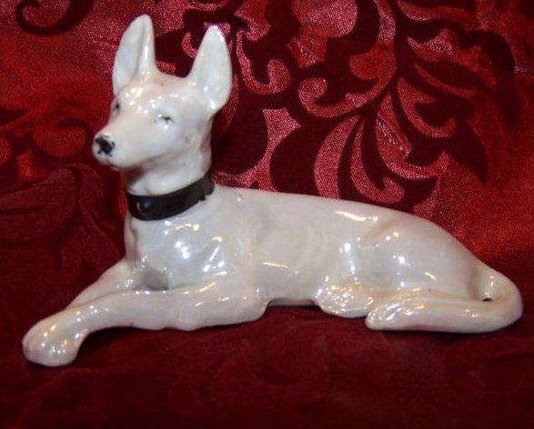 Pinscher Dog Puppy, White, Vintage Japan Japanese