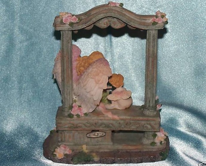 Image 1 of Music Box Angel and Cherub in Garden