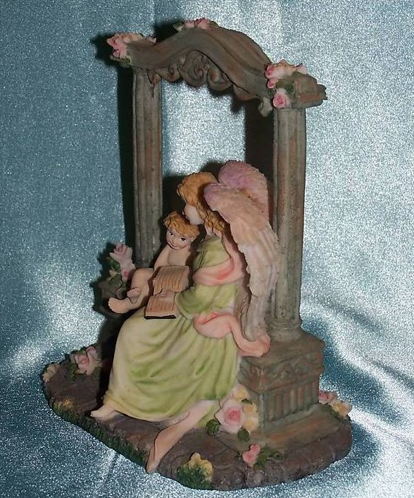 Image 2 of Music Box Angel and Cherub in Garden