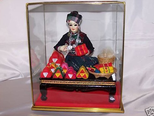 Oriental Seamstress Doll in Case