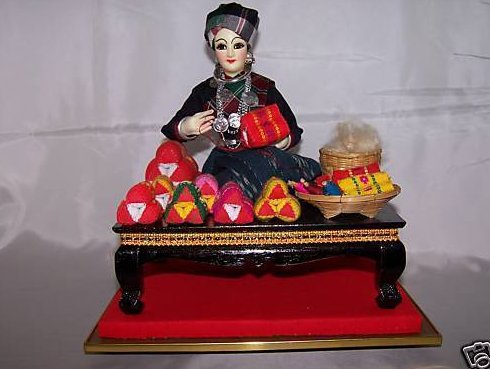 Image 3 of Oriental Seamstress Doll in Case