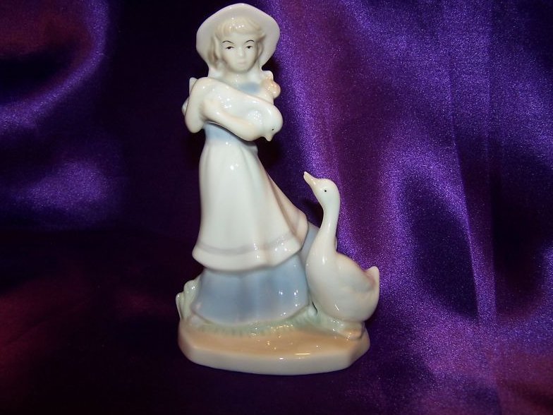 Image 0 of Goose Girl with Gosling, Mother Goose Figurine