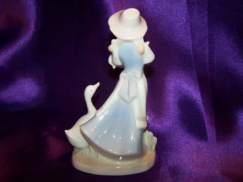 Image 2 of Goose Girl with Gosling, Mother Goose Figurine