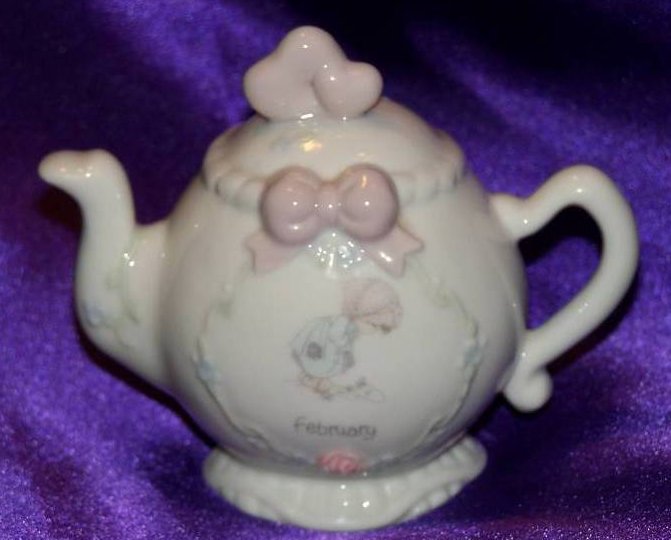 Precious Moments February Teapot Tea Pot Figurine