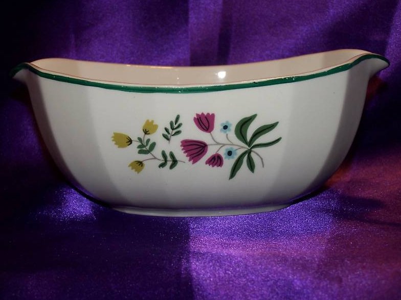 Image 0 of Harker Ware Harkerware Art Pottery Bowl with Flowers, USA