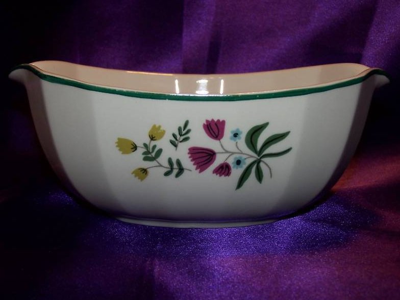 Image 2 of Harker Ware Harkerware Art Pottery Bowl with Flowers, USA