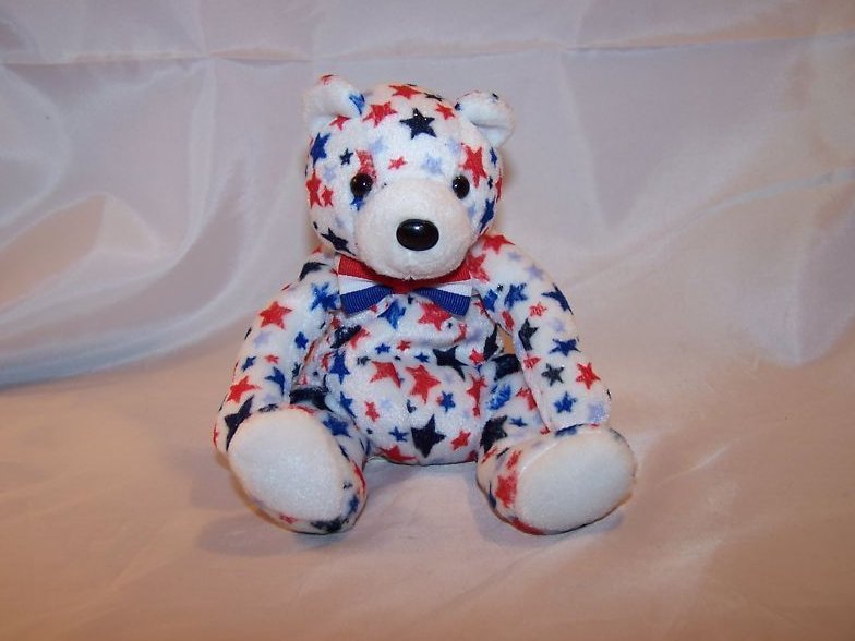 Image 0 of Glitter Star White Bear Ty Beanie Baby Plush Stuffed