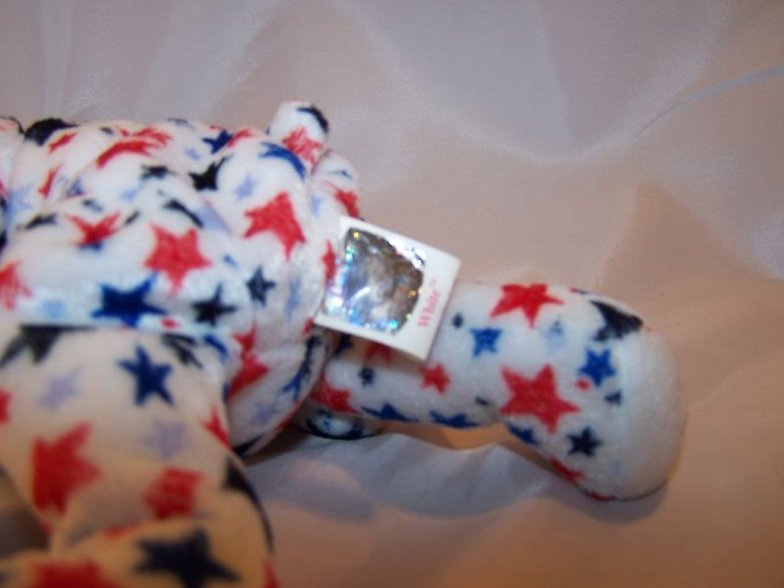 Image 2 of Glitter Star White Bear Ty Beanie Baby Plush Stuffed