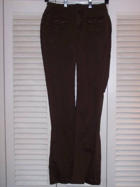 Juniors Sz 1 So Stretch Brown Distressed Pants