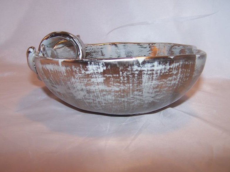 Image 4 of Hand Painted Stangl 3785 Colonial Silver Apple Bowl